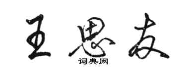 駱恆光王思友行書個性簽名怎么寫