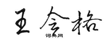 駱恆光王會格行書個性簽名怎么寫