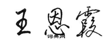 駱恆光王恩霞行書個性簽名怎么寫