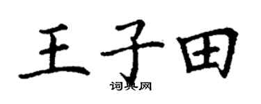 丁謙王子田楷書個性簽名怎么寫