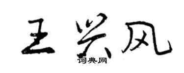 曾慶福王興風行書個性簽名怎么寫