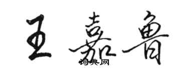 駱恆光王嘉魯行書個性簽名怎么寫