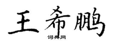 丁謙王希鵬楷書個性簽名怎么寫