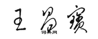 駱恆光王昌寶草書個性簽名怎么寫