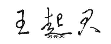 駱恆光王起君草書個性簽名怎么寫