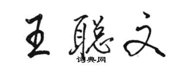 駱恆光王聰文行書個性簽名怎么寫