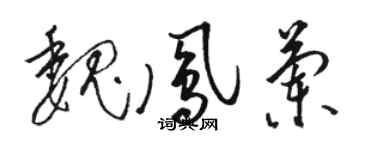 駱恆光魏鳳蘭草書個性簽名怎么寫