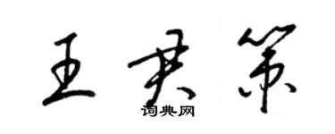 梁錦英王君策草書個性簽名怎么寫