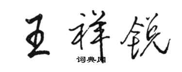 駱恆光王祥銳行書個性簽名怎么寫