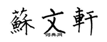 何伯昌蘇文軒楷書個性簽名怎么寫