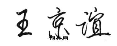 駱恆光王京誼行書個性簽名怎么寫
