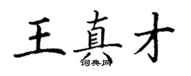 丁謙王真才楷書個性簽名怎么寫