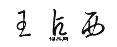 駱恆光王占西草書個性簽名怎么寫