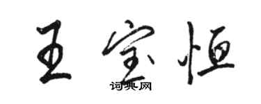 駱恆光王寶恆行書個性簽名怎么寫