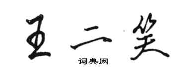 駱恆光王二笑行書個性簽名怎么寫