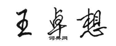 駱恆光王卓想行書個性簽名怎么寫