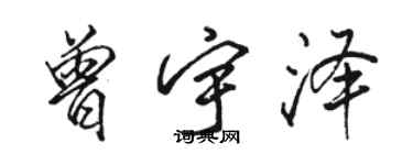 駱恆光曾宇澤行書個性簽名怎么寫