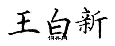 丁謙王白新楷書個性簽名怎么寫