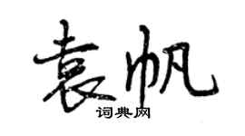曾慶福袁帆行書個性簽名怎么寫