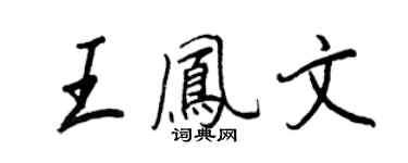 王正良王鳳文行書個性簽名怎么寫