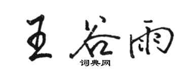 駱恆光王穀雨行書個性簽名怎么寫