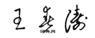 駱恆光王春濤草書個性簽名怎么寫