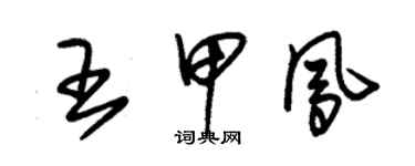 朱錫榮王甲鳳草書個性簽名怎么寫