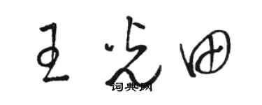 駱恆光王光田草書個性簽名怎么寫