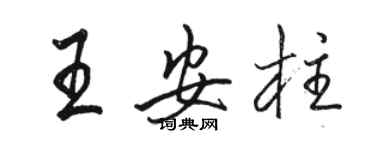 駱恆光王安柱行書個性簽名怎么寫