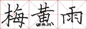 駱恆光梅黃雨楷書怎么寫