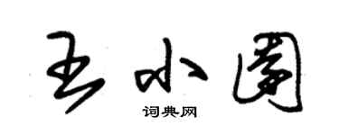 朱錫榮王小園草書個性簽名怎么寫