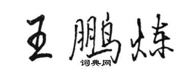 駱恆光王鵬煉行書個性簽名怎么寫
