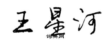 曾慶福王星河行書個性簽名怎么寫