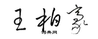 駱恆光王柏豪草書個性簽名怎么寫