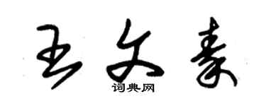 朱錫榮王文秦草書個性簽名怎么寫