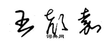 朱錫榮王顏嘉草書個性簽名怎么寫