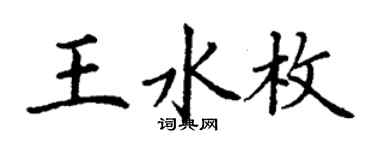 丁謙王水枚楷書個性簽名怎么寫
