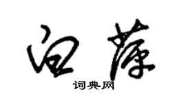 朱錫榮白萍草書個性簽名怎么寫