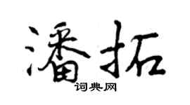 曾慶福潘拓行書個性簽名怎么寫
