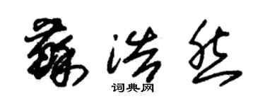 朱錫榮蘇浩然草書個性簽名怎么寫
