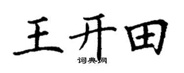 丁謙王開田楷書個性簽名怎么寫