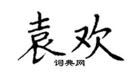 丁謙袁歡楷書個性簽名怎么寫