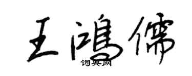 王正良王鴻儒行書個性簽名怎么寫