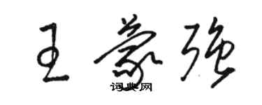 駱恆光王蒙強草書個性簽名怎么寫