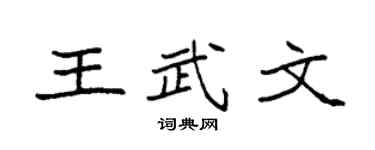 袁強王武文楷書個性簽名怎么寫