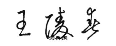 駱恆光王陵春草書個性簽名怎么寫