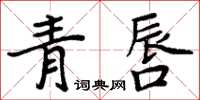 周炳元青唇楷書怎么寫