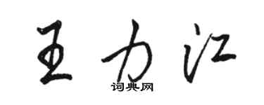 駱恆光王力江行書個性簽名怎么寫