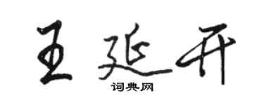 駱恆光王延開行書個性簽名怎么寫