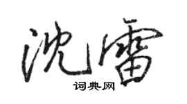 駱恆光沈雷行書個性簽名怎么寫